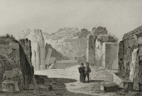 Xaghra, Island of Gozo, Malta. Ggantija. View of the sanctuary on the left of the first entrance,
