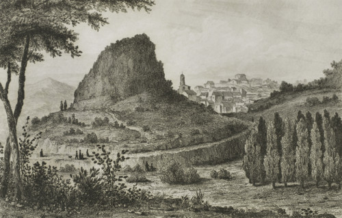 Sardinia. Codrongianos. Drawing by Vormser. Engraving by Ales. Lemaitre direxit. History of Malta