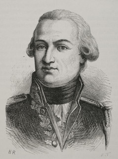 Louis Thomas Villaret de Joyeuse (1747-1812). French admiral. Portrait. Engraving. ""History of the