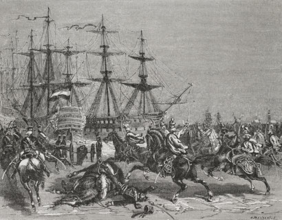 French Revolutionary Wars. First Coalition (1792-1797). Capture of the Dutch fleet at Den Helder,