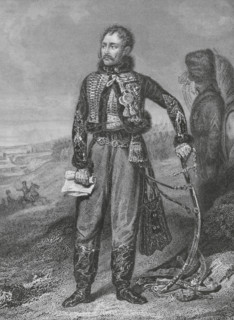 Antoine Charles Louis de Lasalle (1775-1809). French cavalry general. Drawing by A. Sandoz after