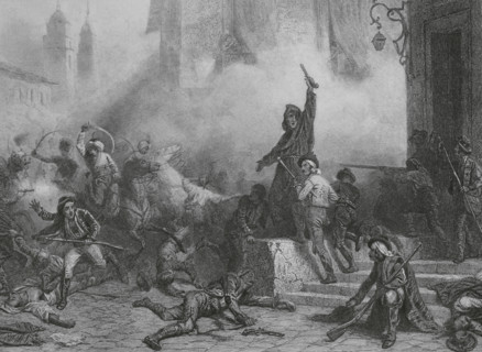 Peninsular War (1808-1814). Dos de Mayo Uprising, 1808. Insurrection of the people of Madrid.