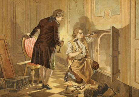 Louis XVI (1754-1793). King of France (1774-1792). Louis XVI illuminating the locksmith Francois