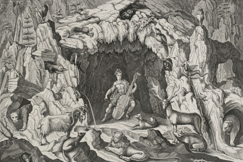 Design of a grotto of Orpheus from ""Les Raisons des forces mouvantes"", by French engineer and
