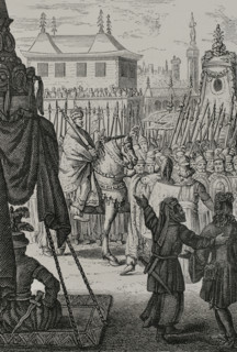 Illustration for the frontispiece of ""Voyages"" by French physician and traveller Francois Bernier