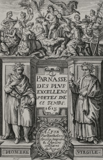 Le Parnasse des plus excellents poetes de ce temps"". Anthology of French poetry. Illustration for