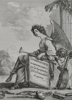 Illustration for the frontispiece of ""Oeuvres poetiques"" by French playwright and poet Jean
