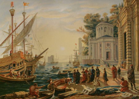 The Disembarkation of Cleopatra at Tarsus. In 41 BC, Mark Antony (83 BC-30 BC) summoned Cleopatra,