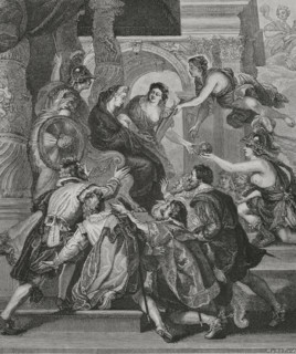 The Proclamation of the Regency"". Engraving by Huyot based on a detail from one of Peter Paul