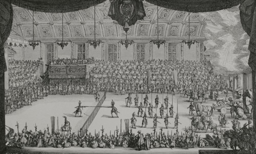France. Le Combat a la Barrière (Combat at the Barrier). Hall where the Grand Tournament was held