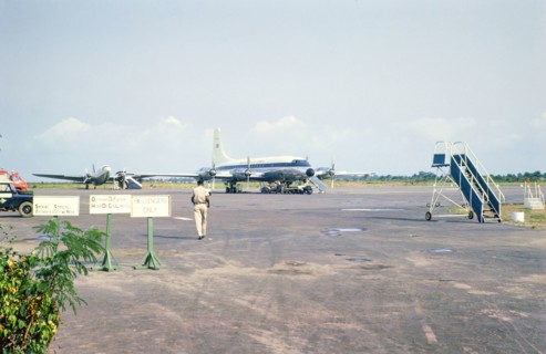 British United Airways Bristol Britannia plane, Kotoka International Airport, Accra, Ghana, west