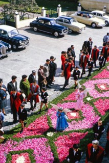 Street religious procession, Procissao de Senhor der Infernos, Furnas, Sao Miguel Island, Azores,
