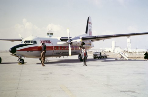 Fokker F-27-600 Friendship aircraft, Iberia Lineas Aereas de Espana, Tenerife, Canary Islands,