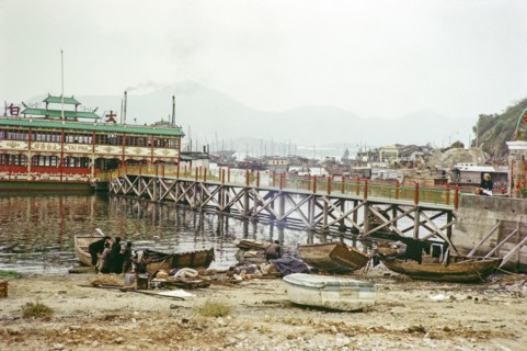 Tai Pak floating restaurant, Castle Peak, New Territories, Hong Kong, Asia, 1964.