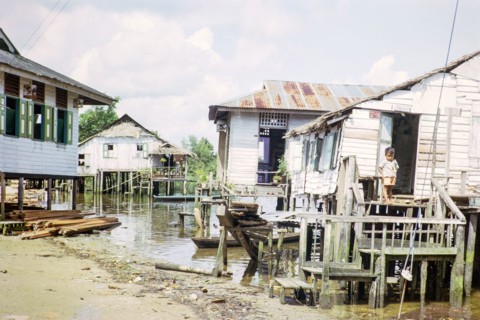 Village Kampong Lorong Fatimah near the Causeway between Singapore and Johor Bahru, Malaysia,
