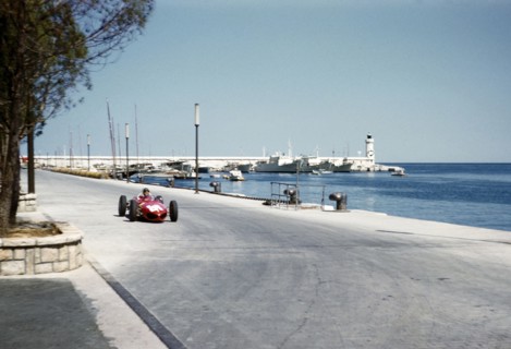 Formula One motor racing Monaco Grand Prix race 1961, Richie Ginther in Ferrari 156 F1 sharknose