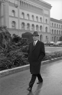 Federal Councillor Willy Spuhler on the day before his resignation, 1970