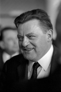 Franz Josef Strauss at congress hall Kongresshaus, 1967