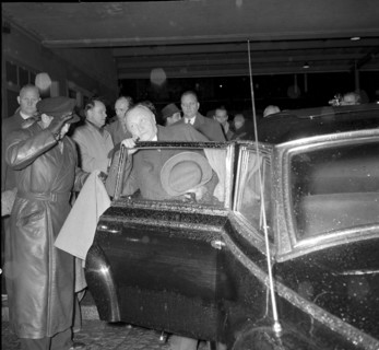 German Federal Chancellor Adenauer, arrival in Lugano 1956