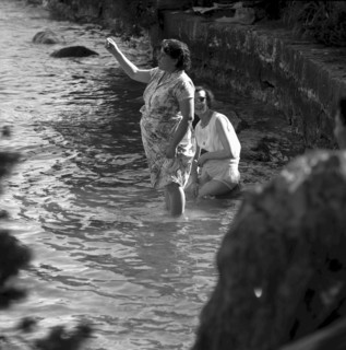 Two women chilling on the lakefront, Zurich 1962