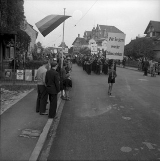 Demonstration for customs union with Switzerland, Jestetten 1955