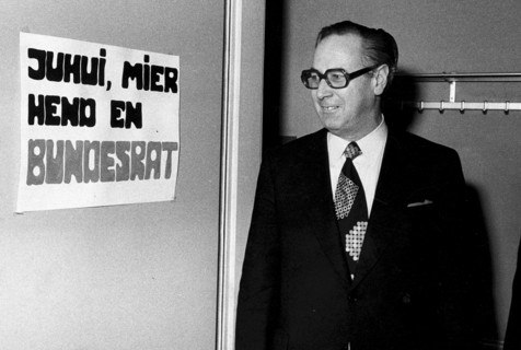Reception of the newly elected Federal Councillor Hans Hurlimann in Zug 1973