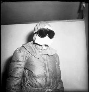 Swiss Himalaya expedition of the AACZ 1953: Braun and Huss packing