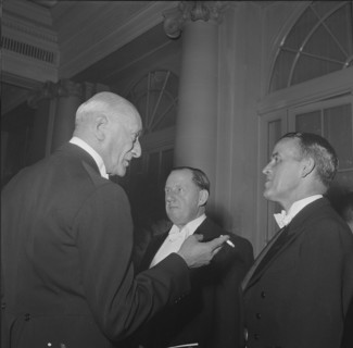Diplomats dinner Berne 1952: Stucki, Holzapfel, Petitpierre