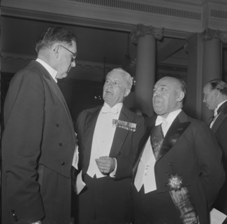 Diplomats dinner Berne 1952: Kobelt, Patterson, Forouhar