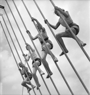 Wangi, outdoor gym lesson, 1955