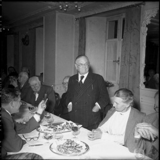 100 years of the first ascent of Monte Rosa, intern. mountain climber week, Zermatt 1955: Banquet
