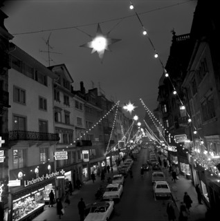 Christmas lighting in Zurich 1968