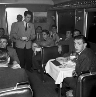 Christmas Eve 1950: dining carriage, from Chiasso to Zurich 1950