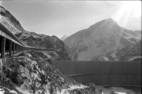 Tunnel Great Sankt Bernhard: gallery of the access road before opening, 1964