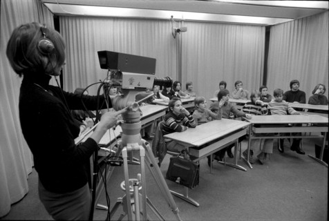 Secondary school with television camera, Sacconex 1971