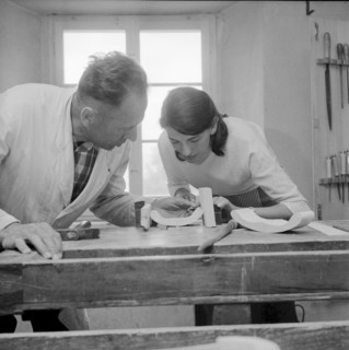 Wood working at school for Swiss craft in Richterswil 1957