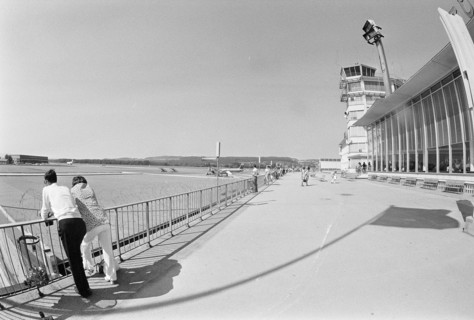 Viewing deck, platform, terrace at Zurich Kloten airport 1971