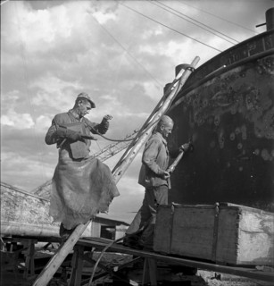 Hull under reparation, shipyard Basle 1946