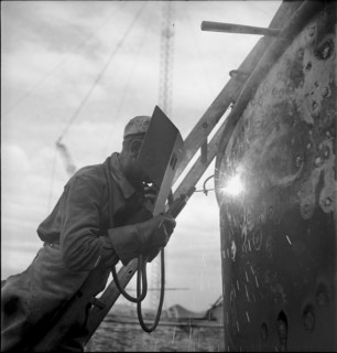 Hull under reparation, shipyard Basle 1946