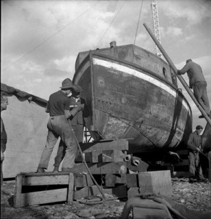 Hull under reparation, shipyard Basle 1946