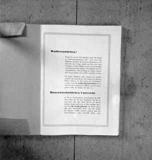Theory book for travel course in housekeeping in Wallis, 1944