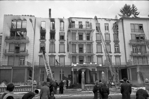 Hotel Schweizerhof Interlaken on fire 1971