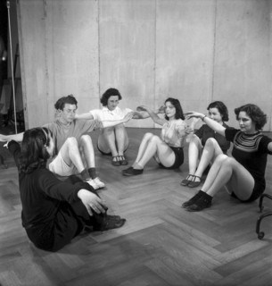 Women doing gymnastics at school for gymnastics, Zurich 1944