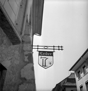 wrought-iron shop sign in Bienne 1942