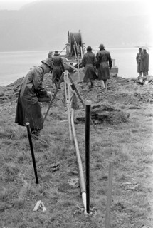 Installation of a telephone cable into Silsersee, 1963