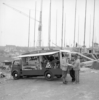 Selling van of a ironmonger, property market, 1953