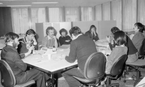 Pilot edition of Sonntagsblick being produced, Ringier publisher. Zurich 1969