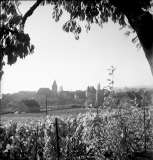 View onto the town Lutry, 1947