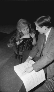 Diva Anneliese Rothenberger and director M. Hampe rehearsing. Zurich 1967