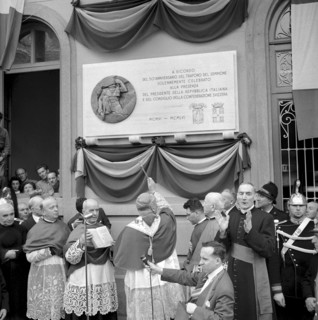 50th anniversary of the Simplon railway tunnel, commemorative plaque in Domodossola 1956